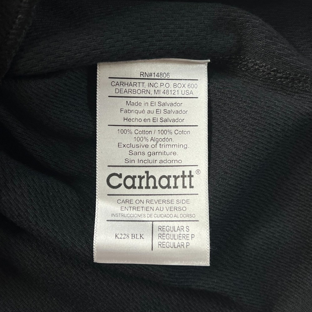 Carhartt Heavyweight Cotton Thermal Crewneck Top Black Men's Size S VTG NWT - Picture 9 of 16